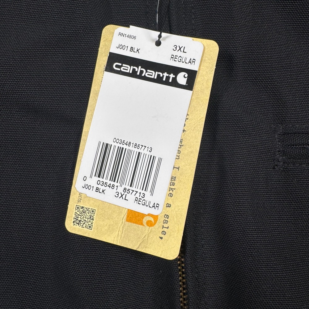 Carhartt J001 Detroit Jacket 3XL Mens Black Duck Canvas Blanket Lined USA Made - Picture 10 of 12